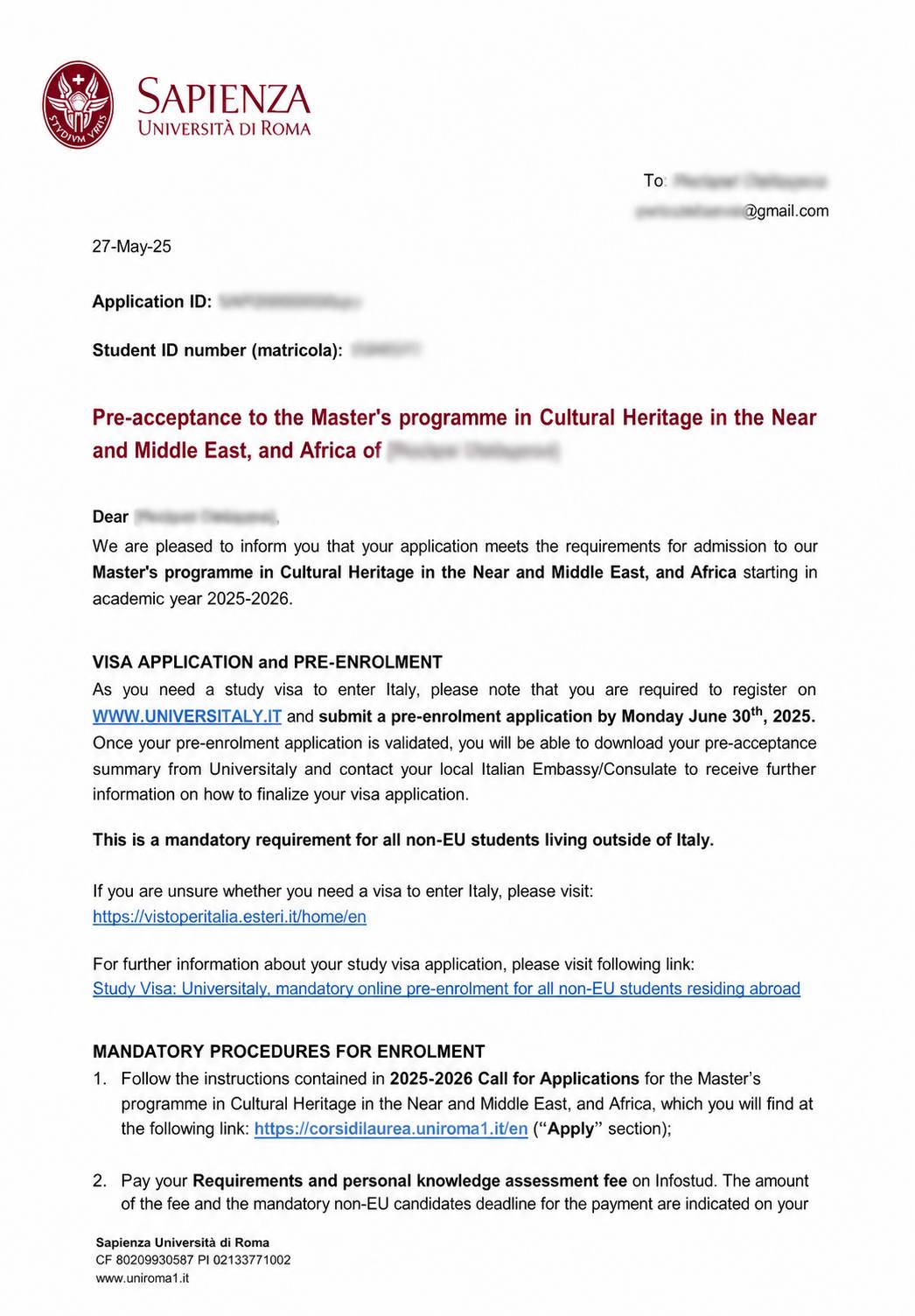 University offer letter 3