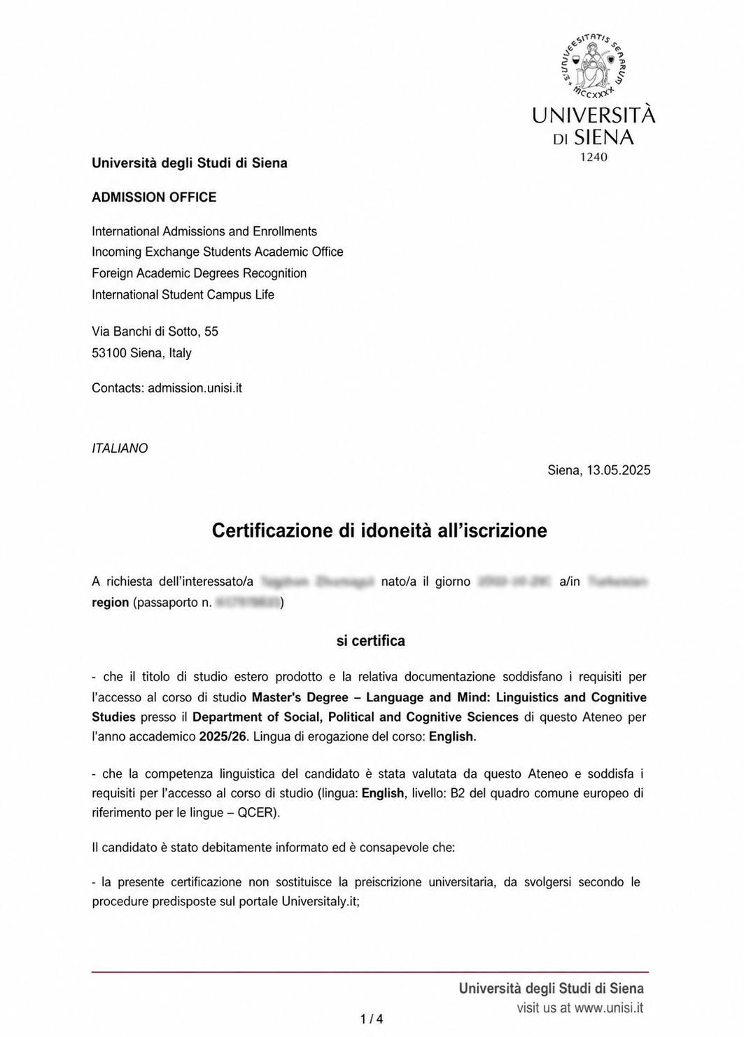 University offer letter 4